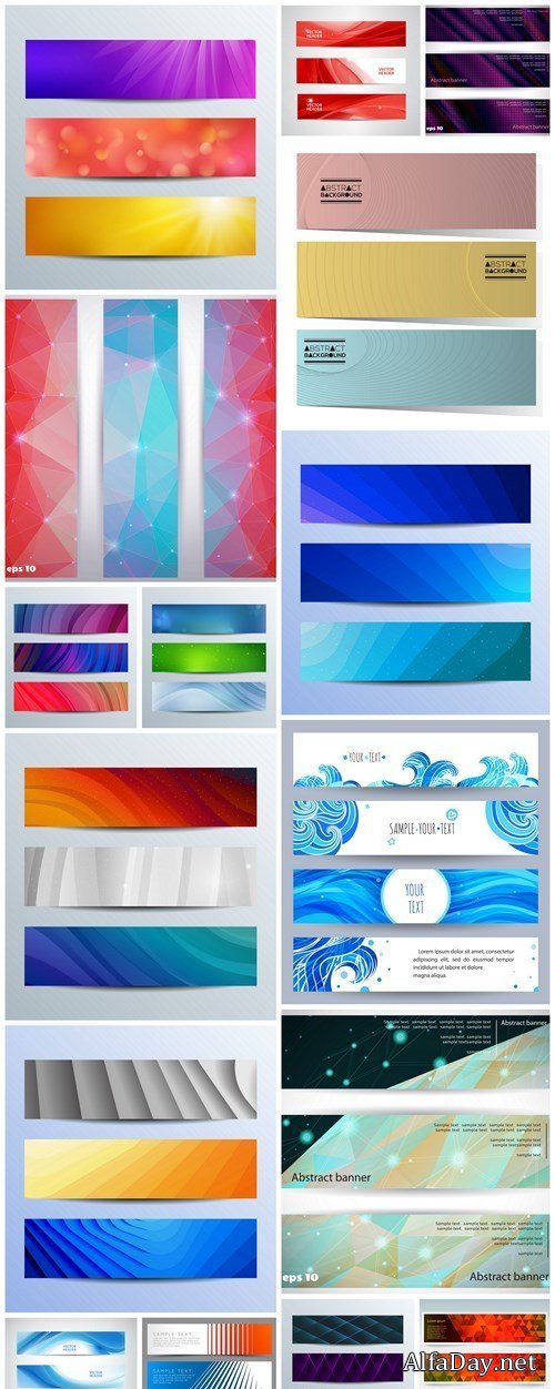 Abstract Banners Collection #127 - 16 Vectors
