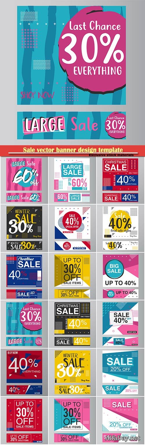 Sale vector banner design template