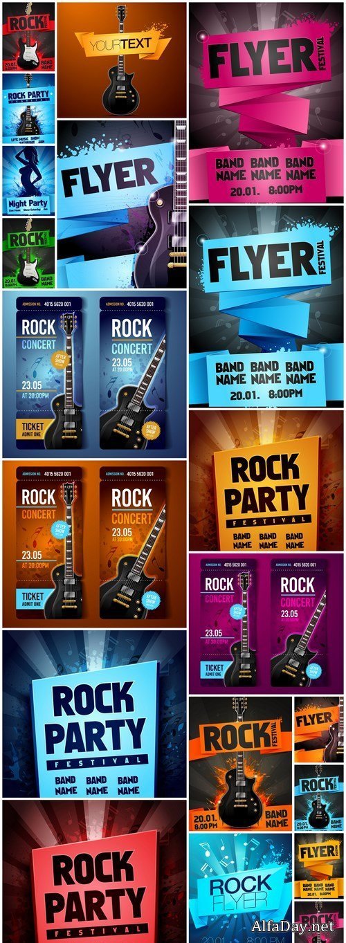 Rock Party Flyer - 20 Vector