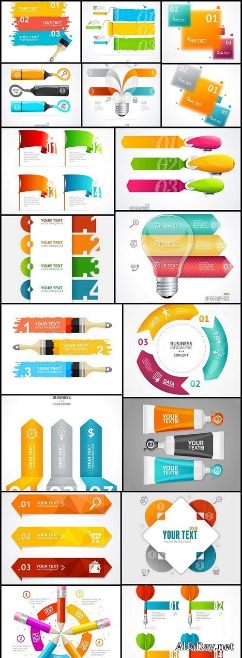 Infographics Design Elements #272 - 18 Vector