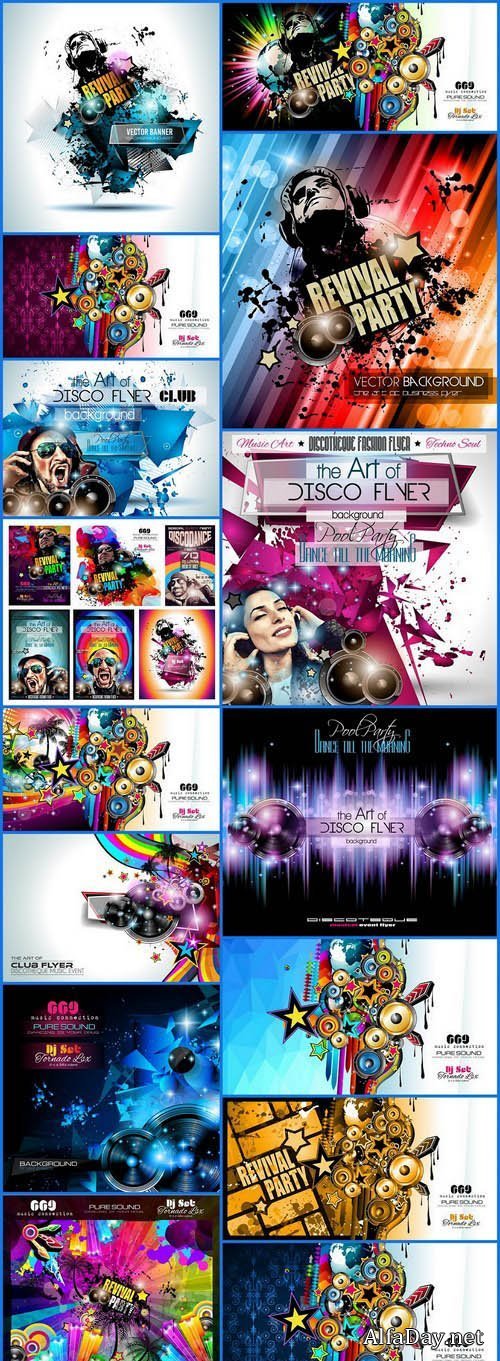 Music Disco Background - 15 Vector