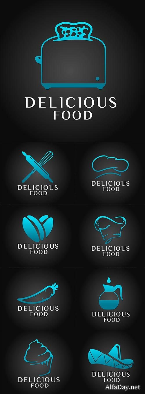 Abstract food logos creative design collection 24