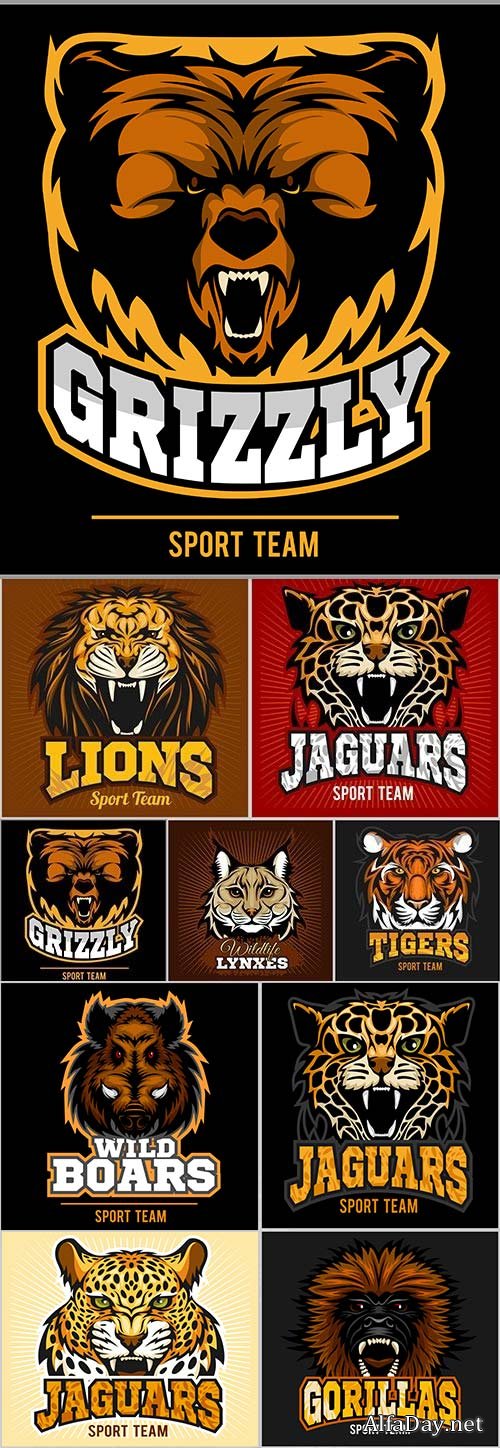 Animal predators design emblem sports
