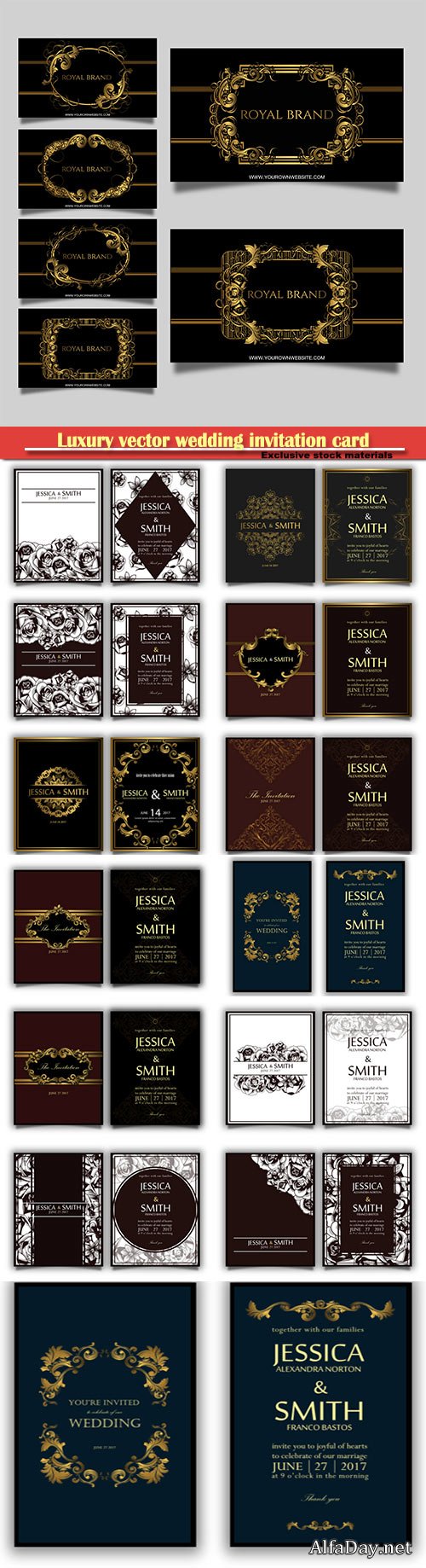 Luxury vector wedding invitation card