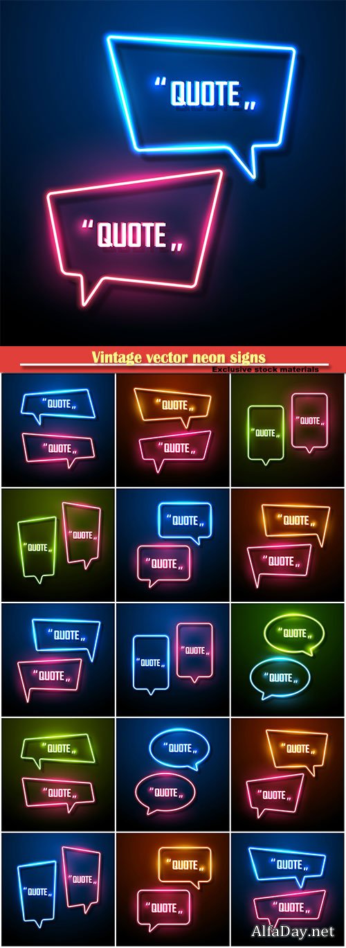 Vintage vector neon signs