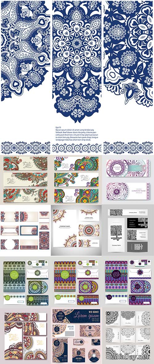 Ethnic Ornament Card - 25 Vector