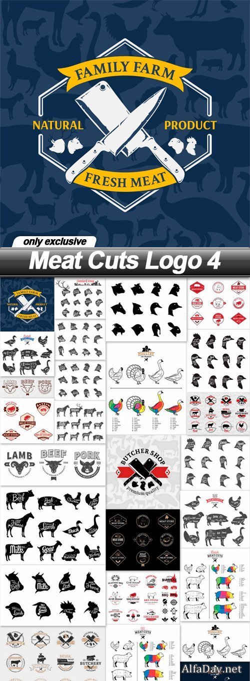 Meat Cuts Logo 4 - 25 EPS