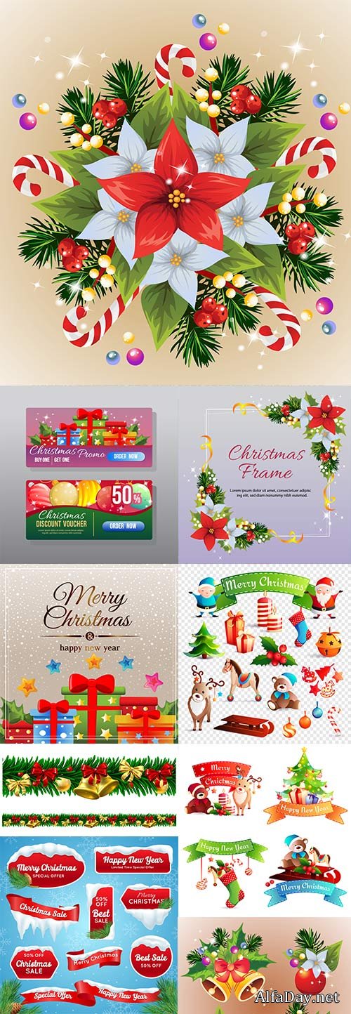 Happy Christmas and New Year cheerful holiday 2018