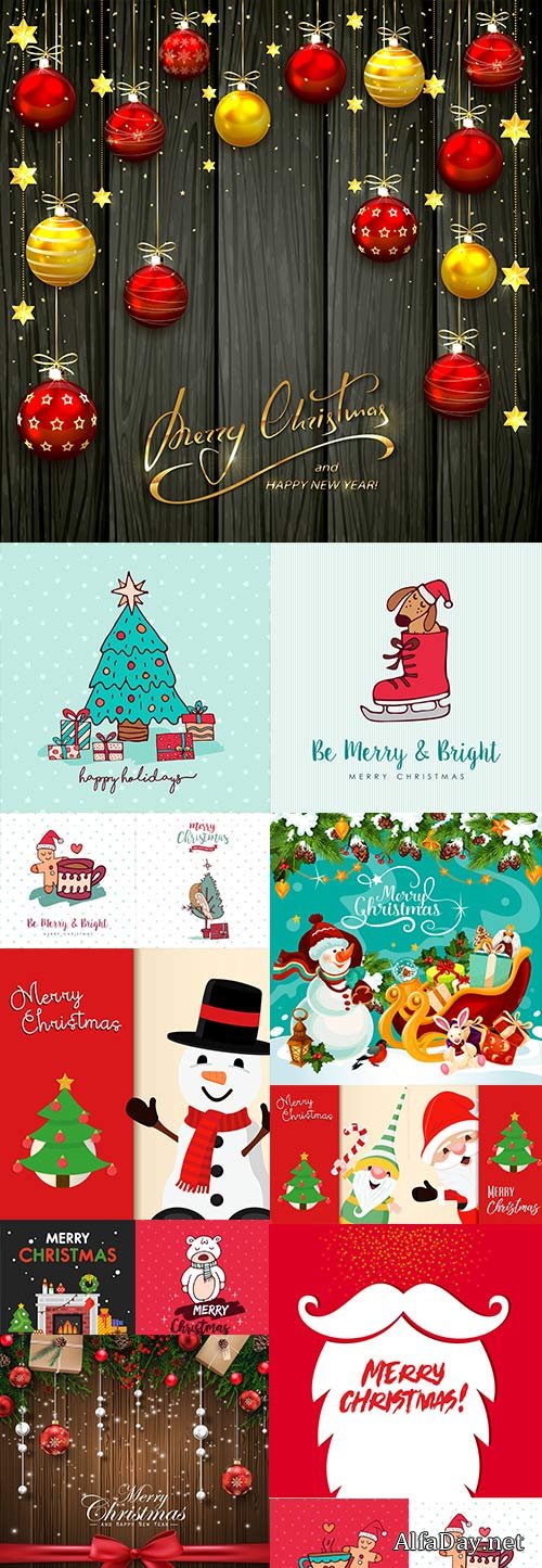 Christmas and New Year holiday collection elements 3