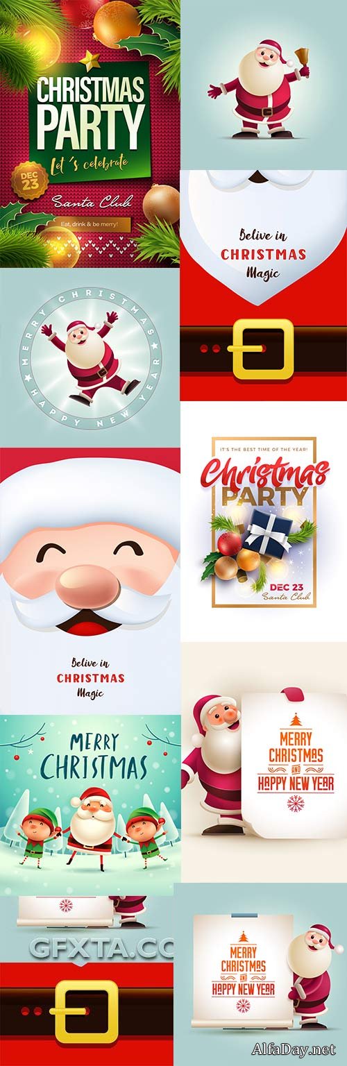 Christmas Santa Claus with festive congratulation