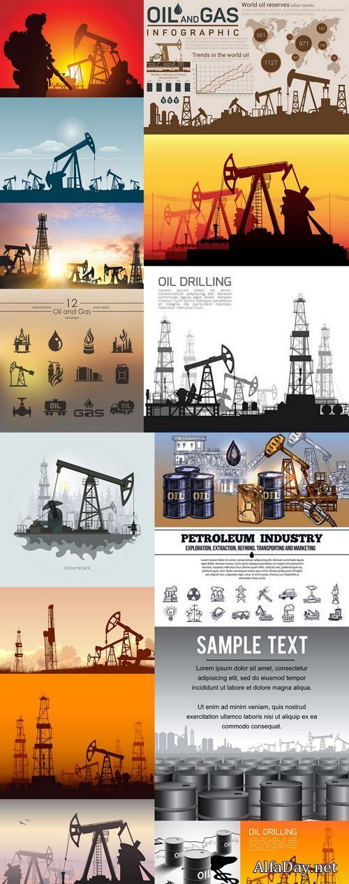 Oil Pump Petroleum Industry - 15 Vector