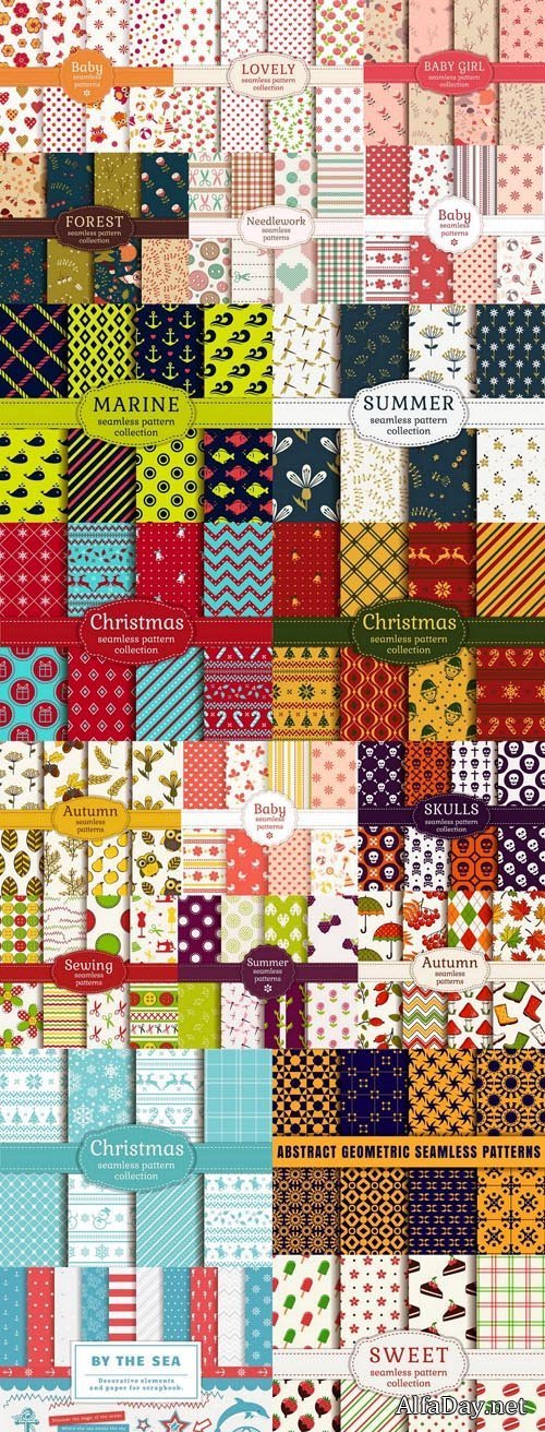 Seamless Pattern Collection #136 - 20 Vector