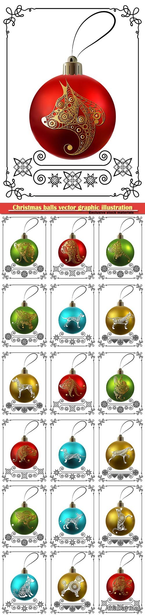 Christmas balls vector graphic illustration