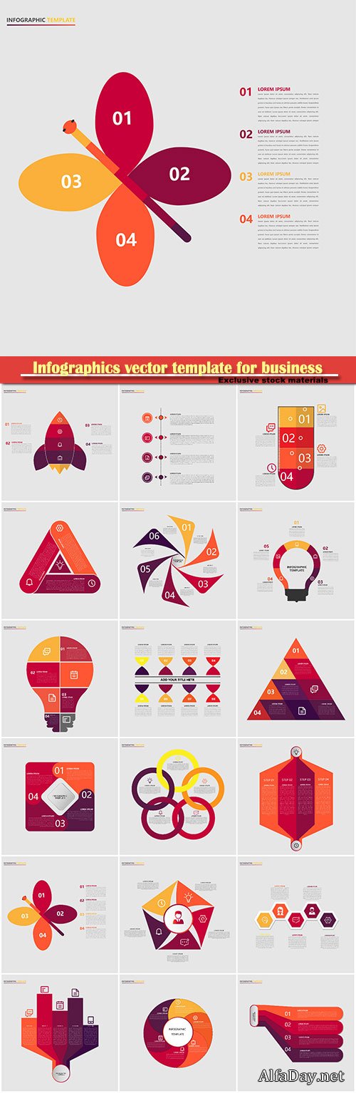 Infographics vector template for business presentations or information banner # 19