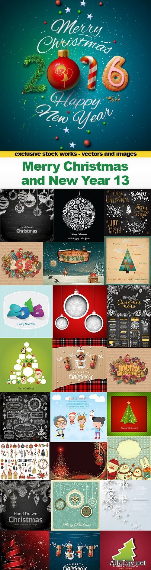 Merry Christmas and New Year 13, 25xEPS