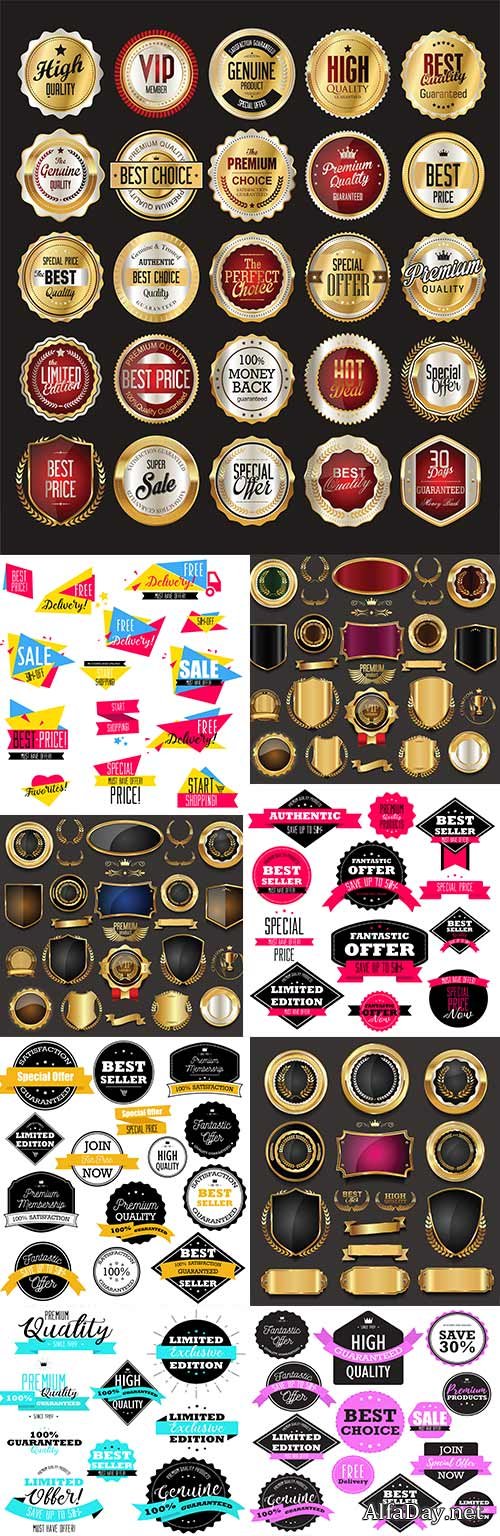 Premium luxury badges and vintage labels collection 23