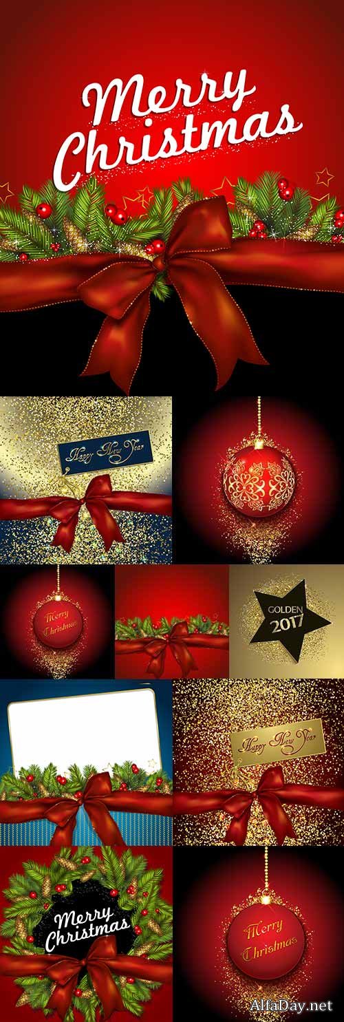 Gold Christmas with shade of red decor