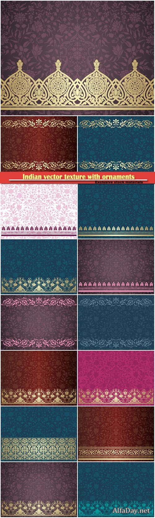Indian vector texture with beautiful ornaments