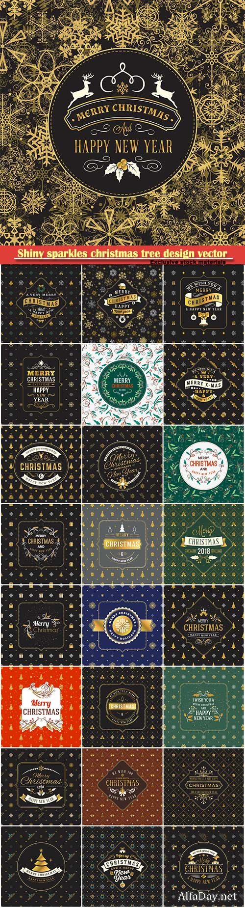 Vintage Christmas greeting card, typographic retro design on seamless background