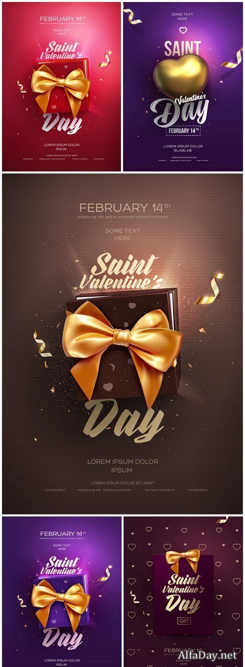 Happy Valentines Day Flyer - 5 Vector