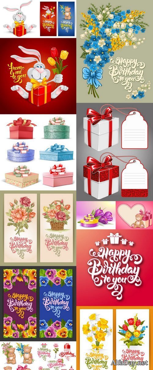 Happy Birthday Set - 14 Vector