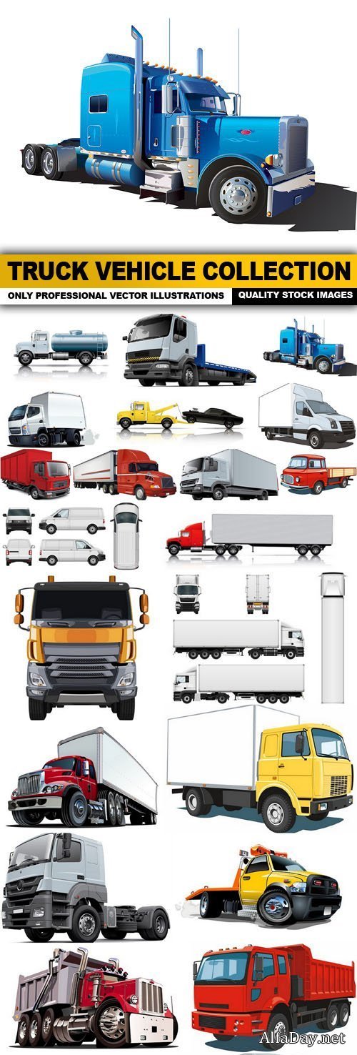 Truck Vehicle Collection - 25 Vector
