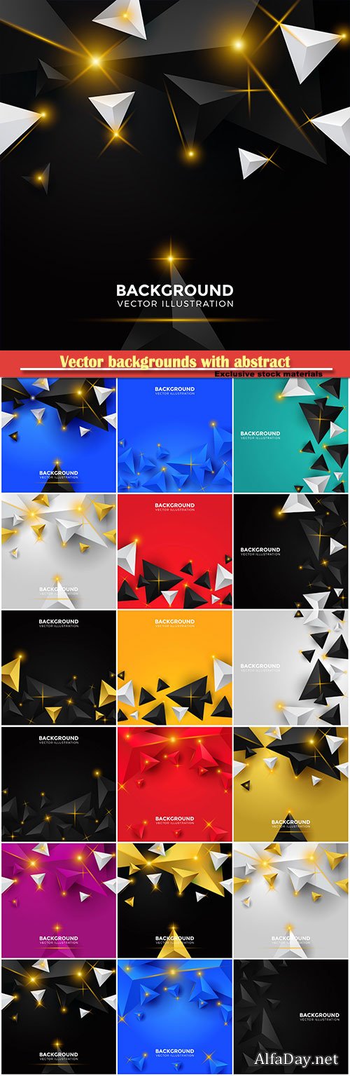 Vector backgrounds with abstract glowing elements