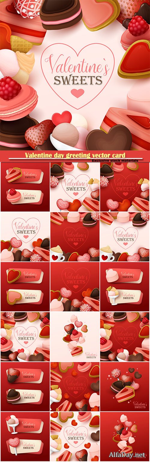 Valentine day greeting vector card, hearts i love you # 9