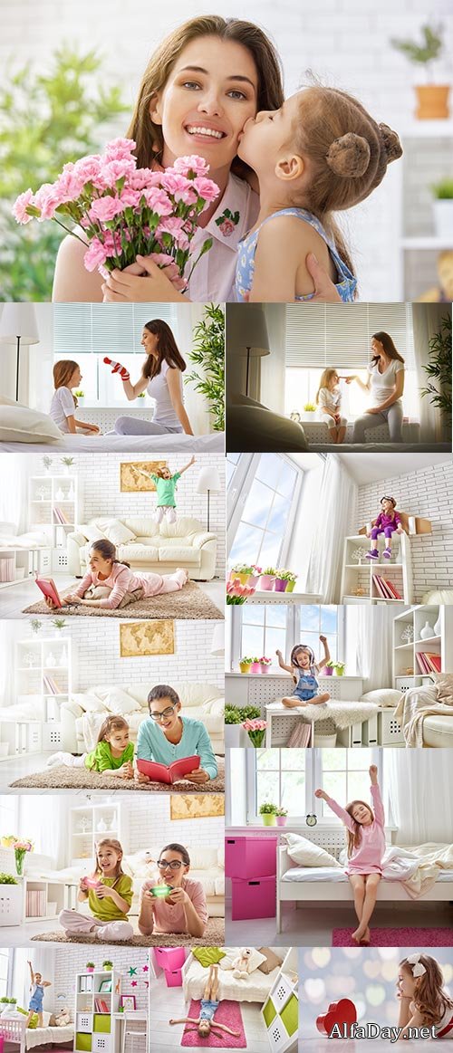 Mother & Daughter Happy Family Baby Joy 25xJPG