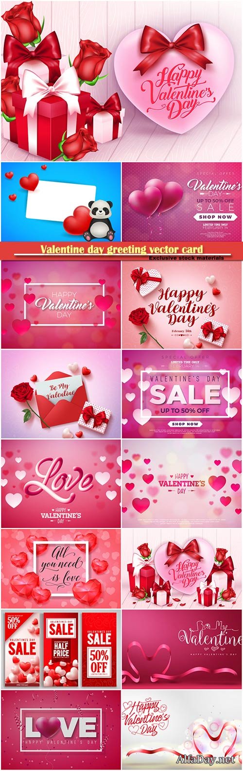 Valentine day greeting vector card, hearts i love you # 25