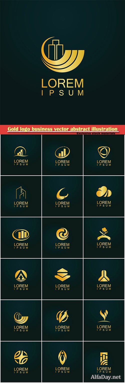 Gold logo business vector abstract illustration # 34