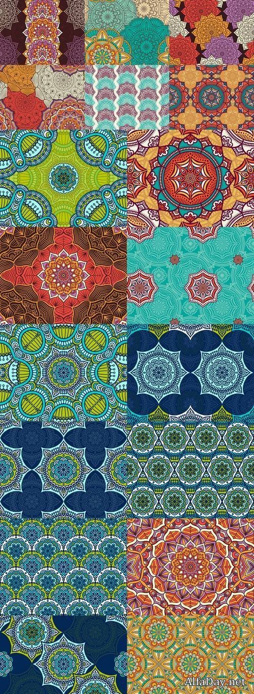 Seamless Pattern - Vintage Decorative Elements 1, 18xEPS