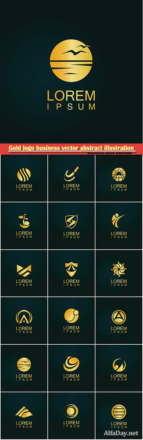 Gold logo business vector abstract illustration # 37