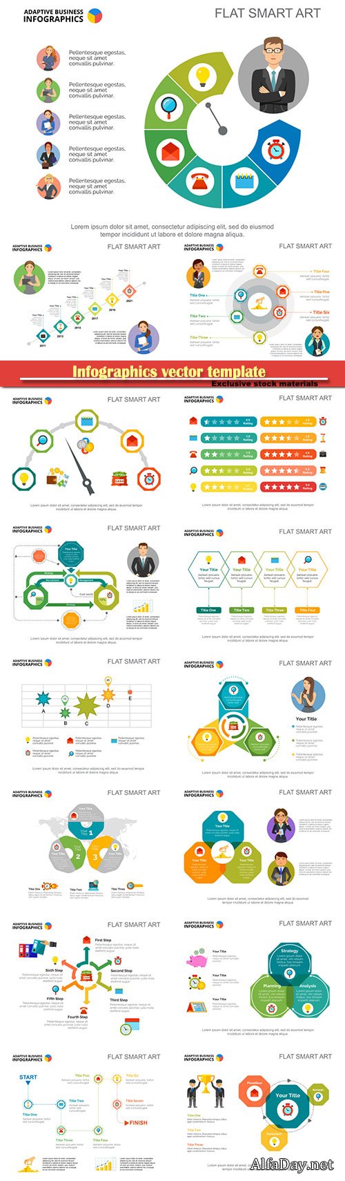 Infographics vector template for business presentations or information banner # 21