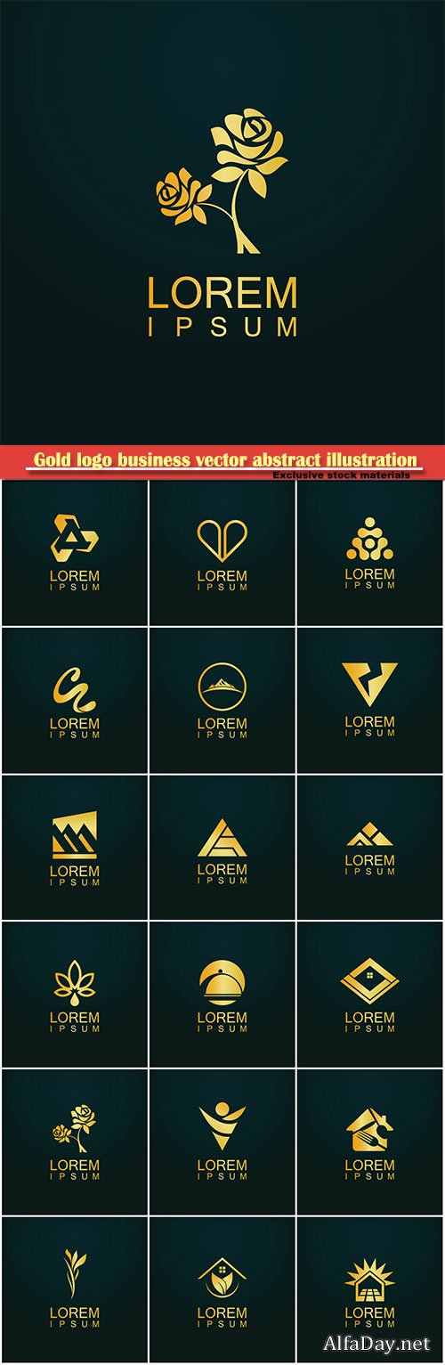 Gold logo business vector abstract illustration # 40