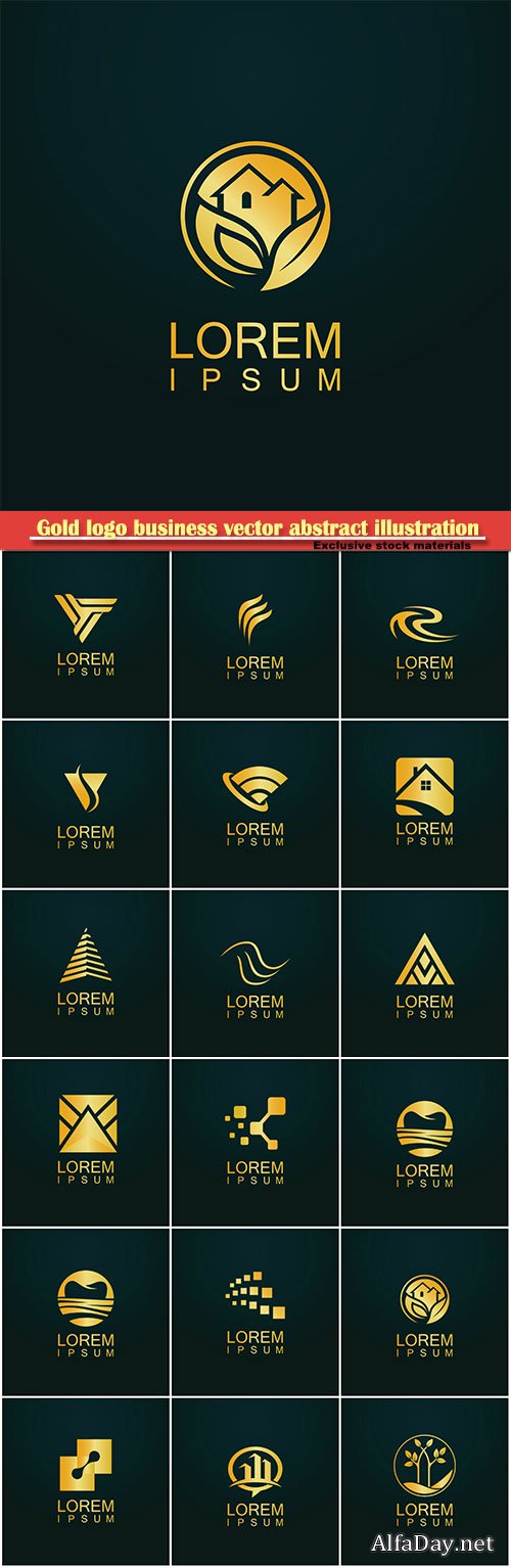 Gold logo business vector abstract illustration # 42