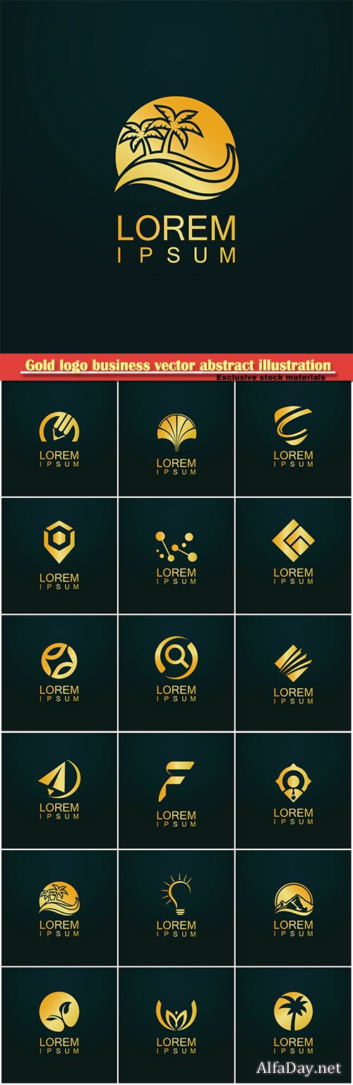 Gold logo business vector abstract illustration # 41