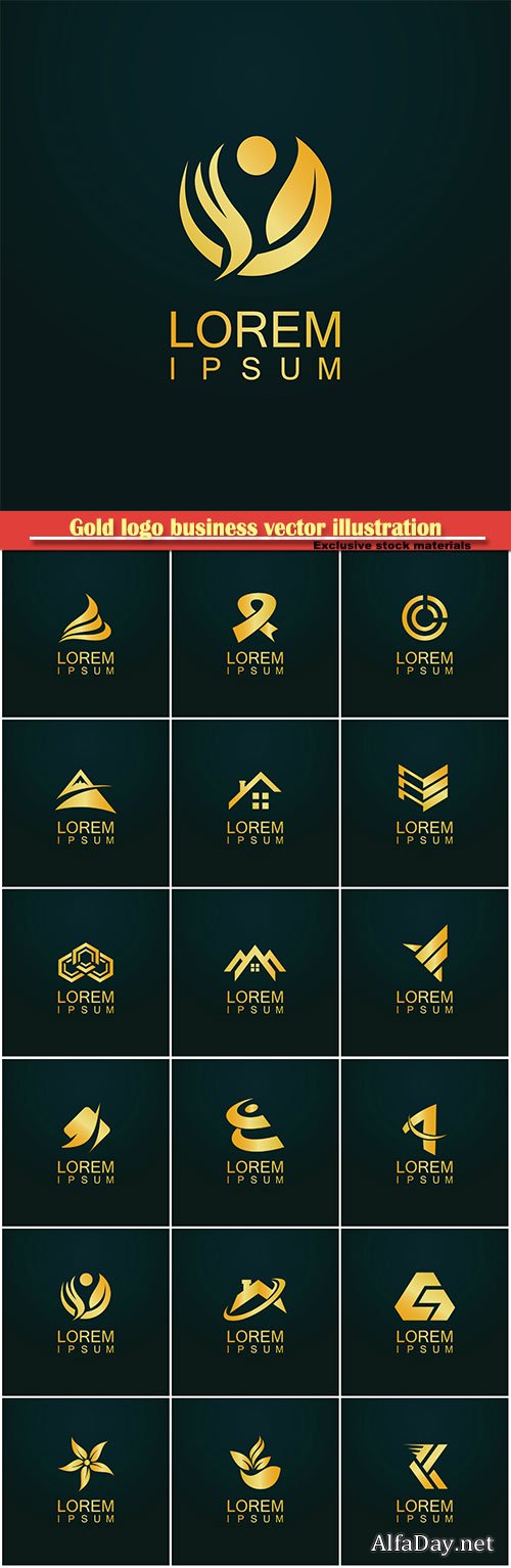 Gold logo business vector abstract illustration # 45