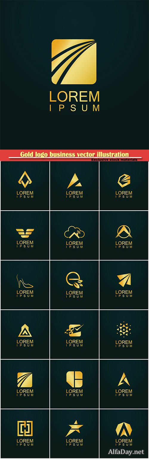 Gold logo business vector abstract illustration # 46