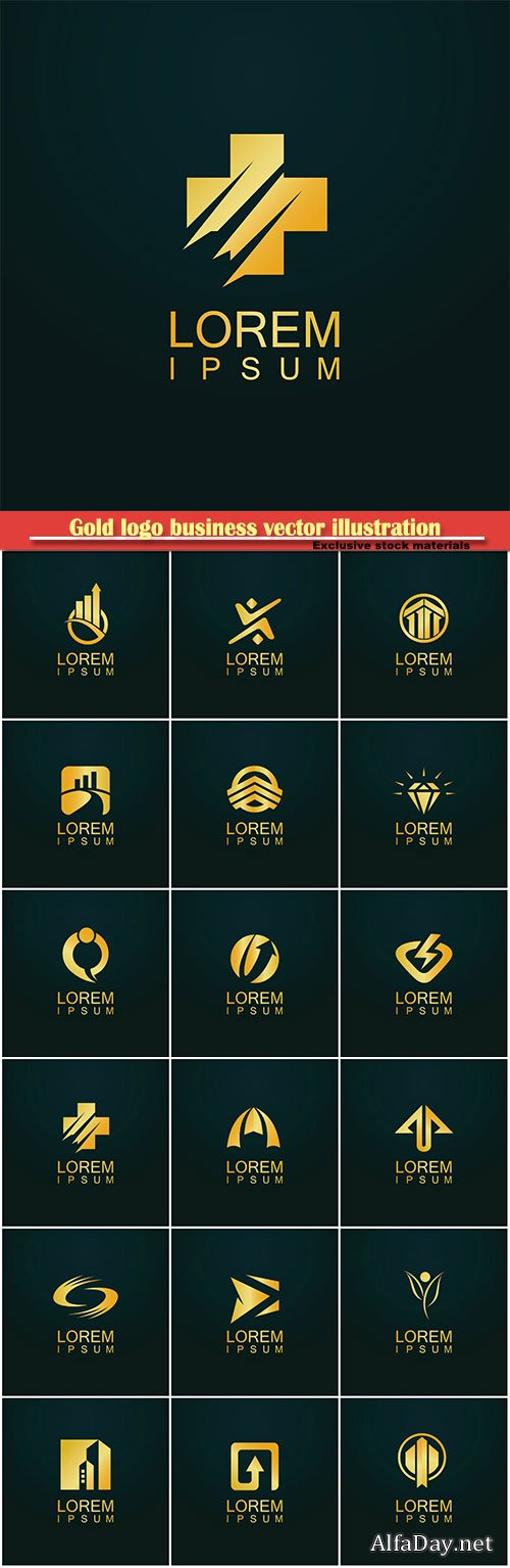 Gold logo business vector abstract illustration # 44