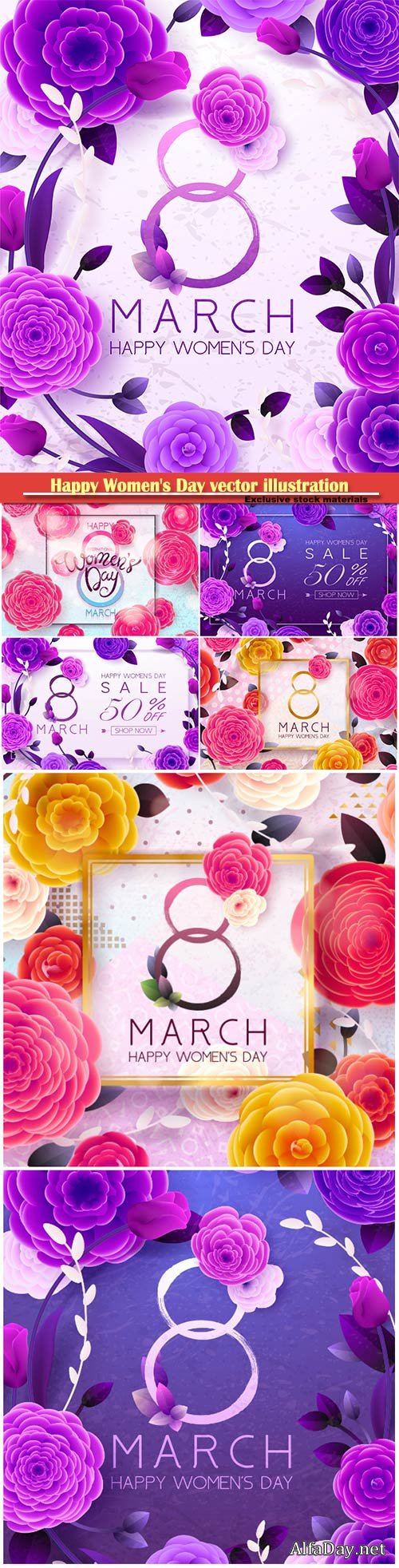 Happy Women's Day vector illustration,8 March, spring flower background # 12