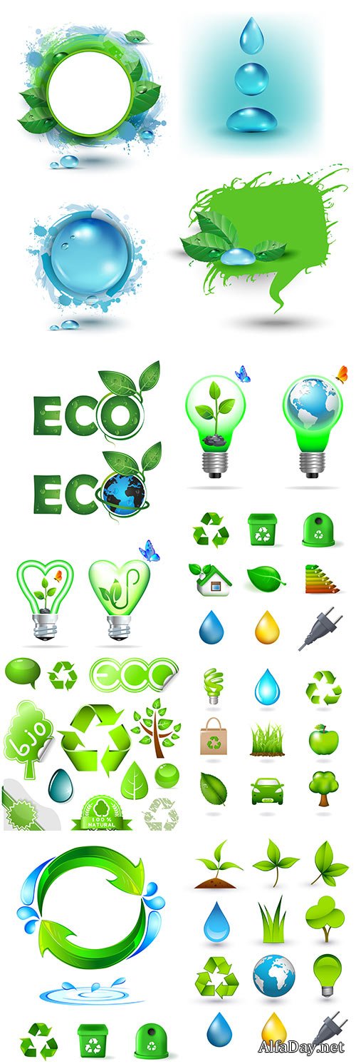 Green nature ecology and environment emblem design 3