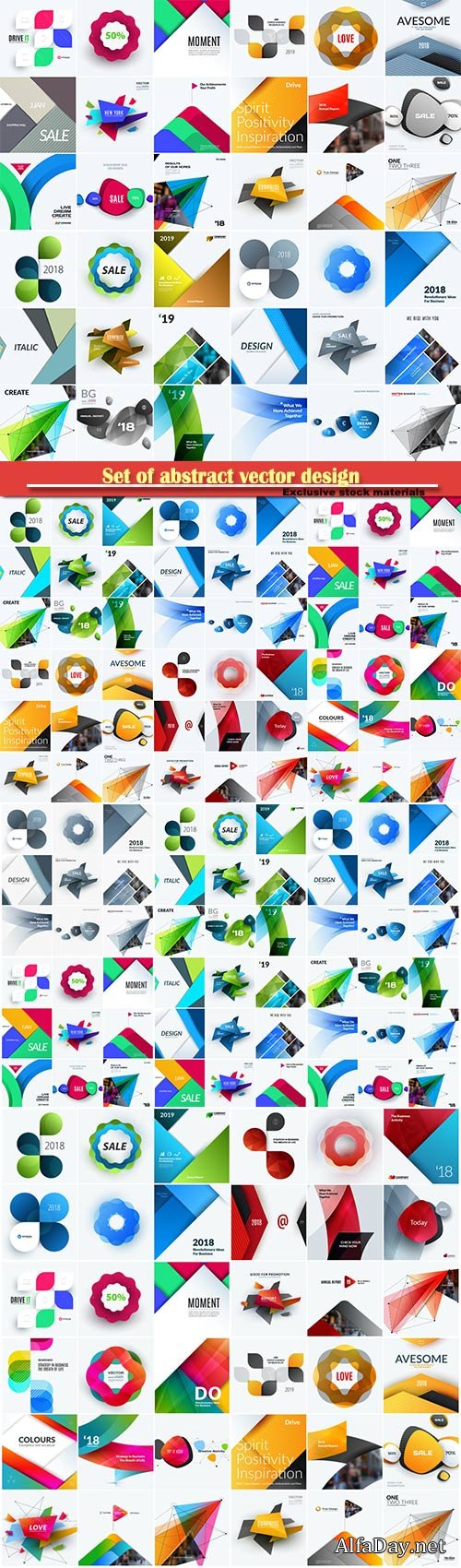 Set of abstract vector design for graphic template