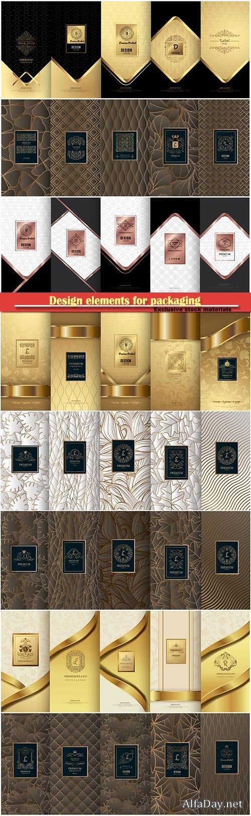 Design elements for packaging, design of luxury products for perfume
