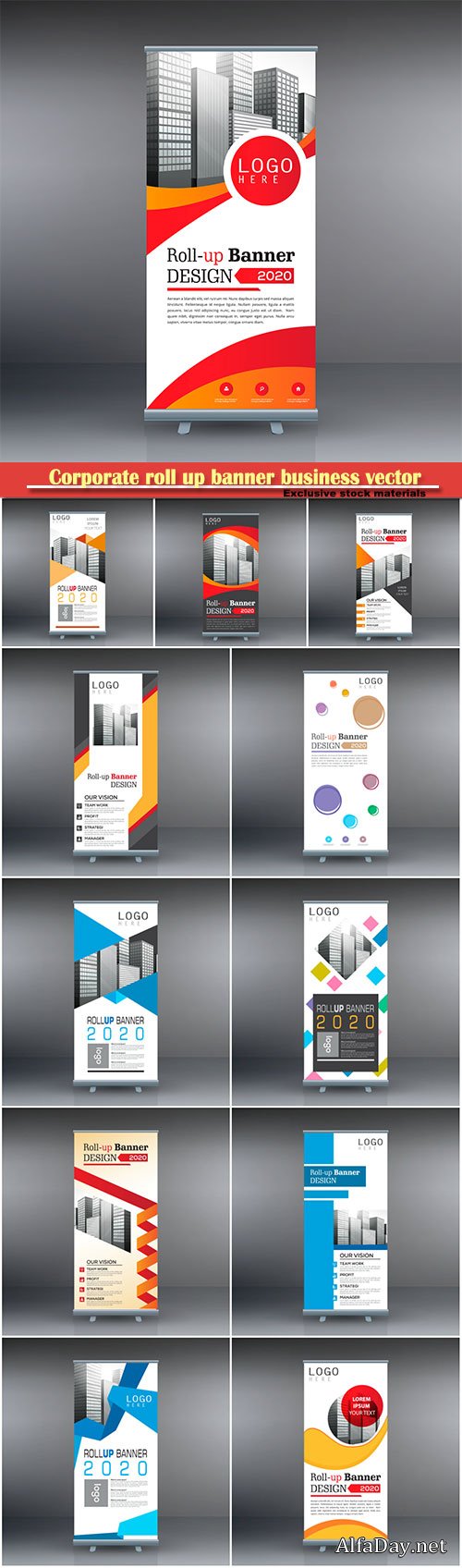 Corporate roll up banner business vector template # 2
