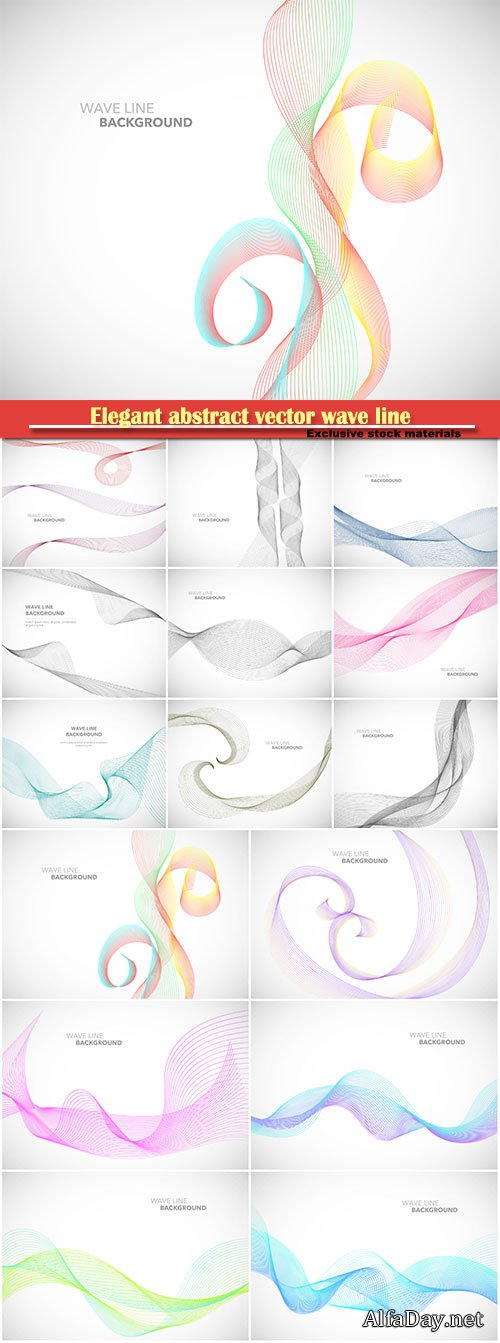 Elegant abstract vector wave line background
