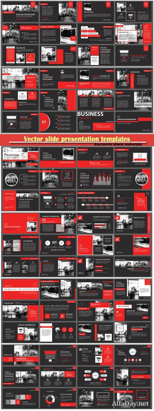 Vector slide presentation templates background, infographic business elements