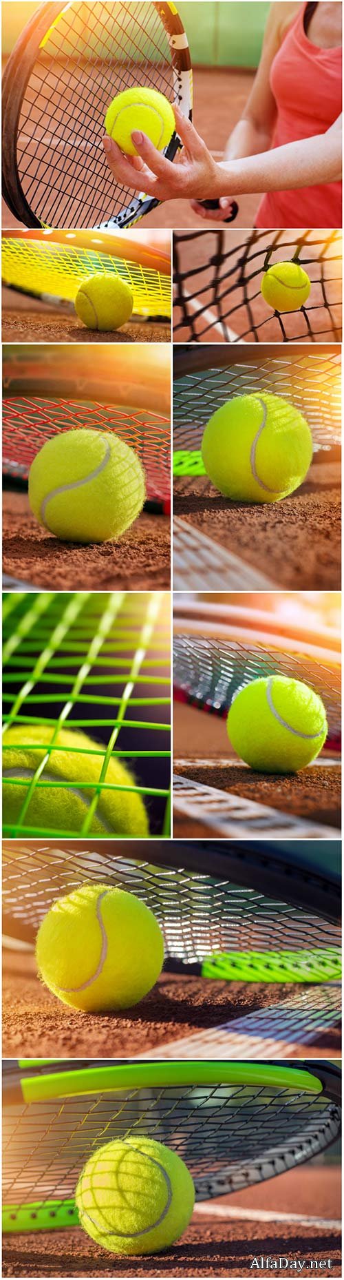 Tennis ball on a tennis court