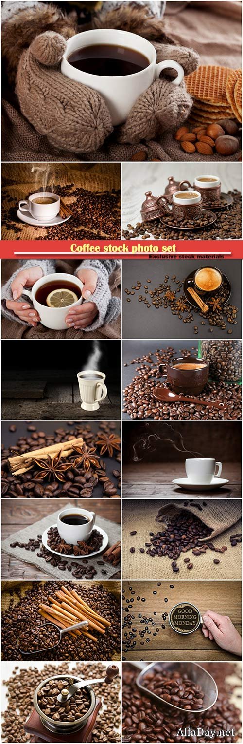 Coffee stock photo set