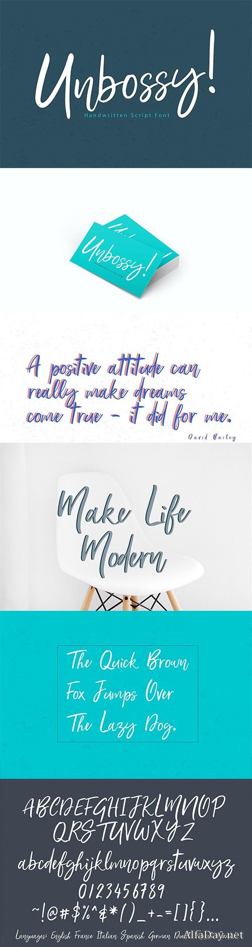 CM - Unbossy | Handdwritten Script Font 1700780